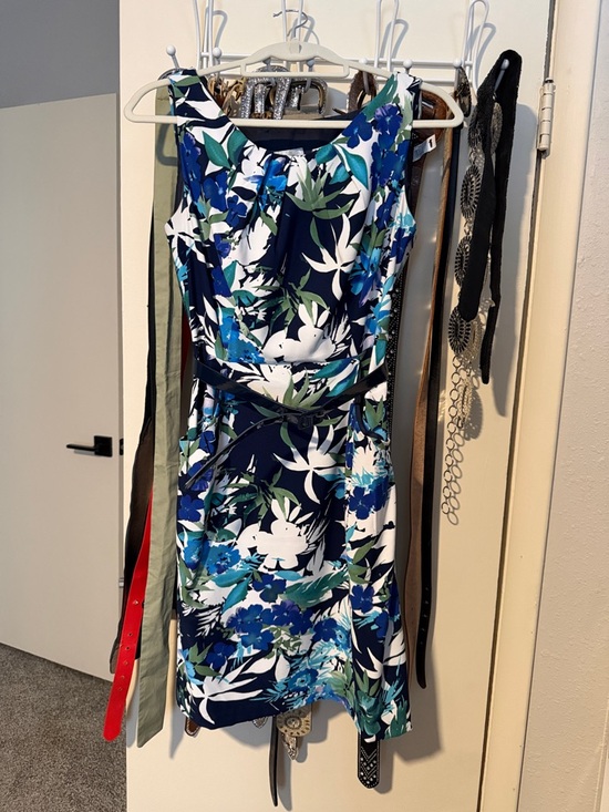 Dress Barn Dresses & Skirts - Dress Barn Navy, Blue & Green Floral Midi Dress